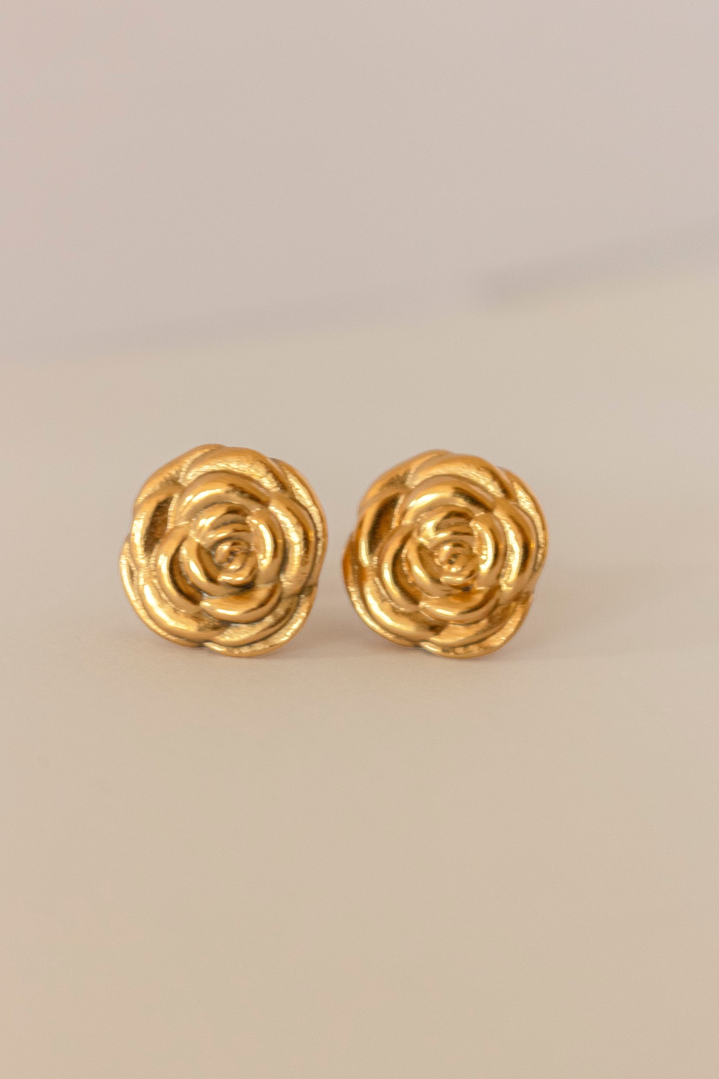 Gold Rose Earrings