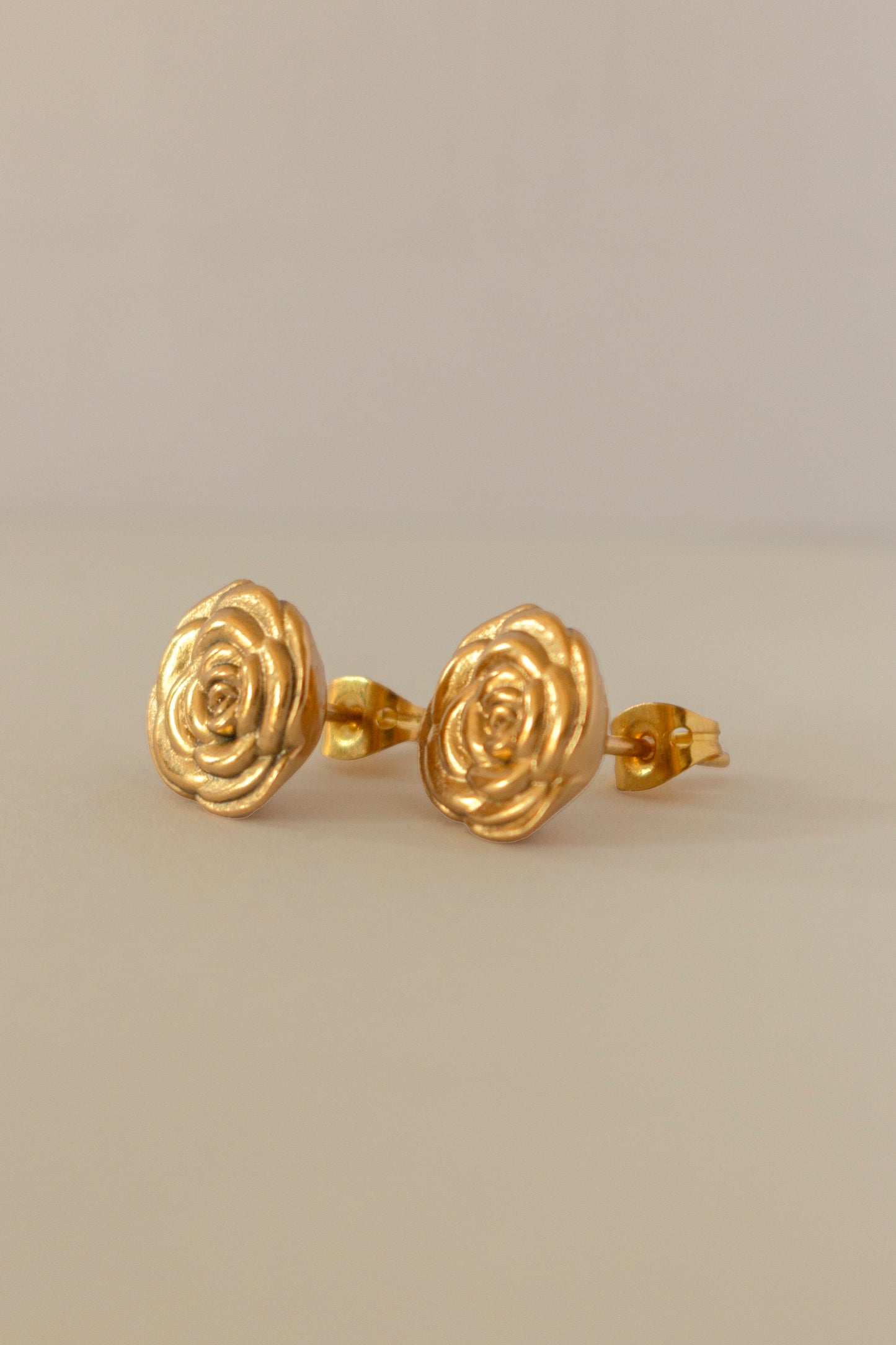 Gold Rose Earrings