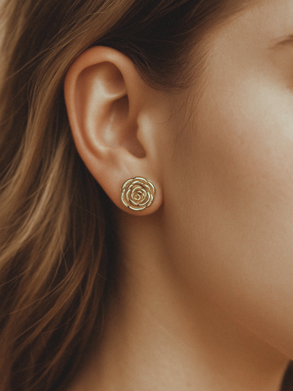 Pendientes rosa close up