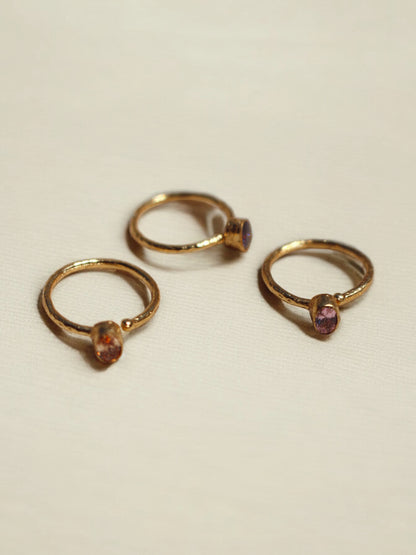Anillo Zircón Rosa